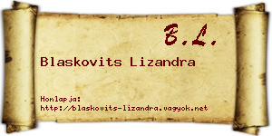 Blaskovits Lizandra névjegykártya